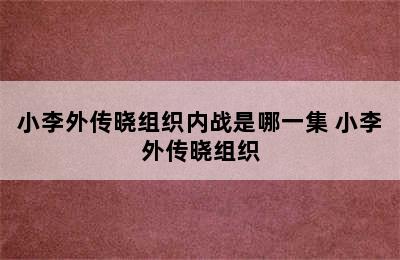 小李外传晓组织内战是哪一集 小李外传晓组织